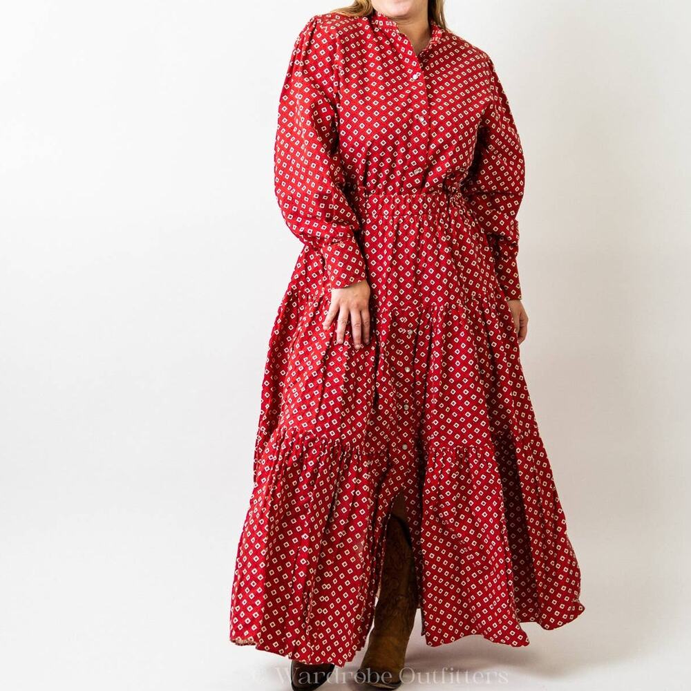 Vintage 70s Western Cowgirl Rodeo Prairie Skirt & Top Set Dress - M - Picture 10 of 11